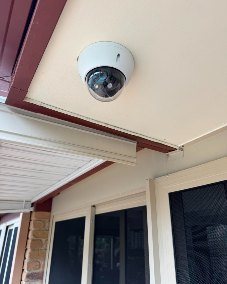 Dome camera installed on residential verandah
