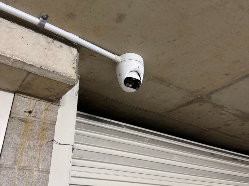 Turret camera in apartment basement car park