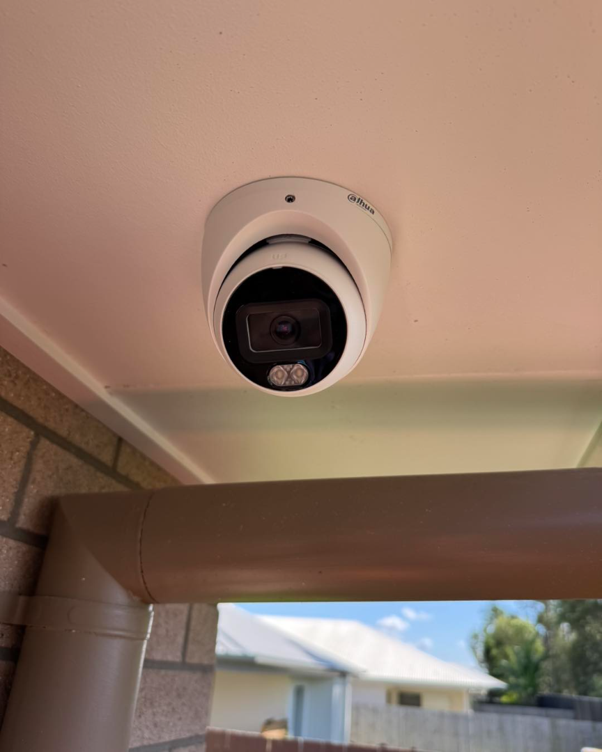 Dahua turret camera under roof eave