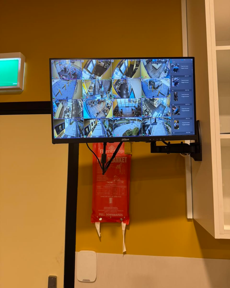 Commercial CCTV multi-camera monitoring screen